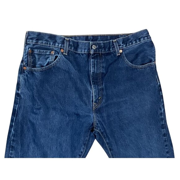 Levi's 517 Jeans W38 L30 Bootcut Straight Fit Mens Blue Denim Dark Rinse - Picture 3 of 5